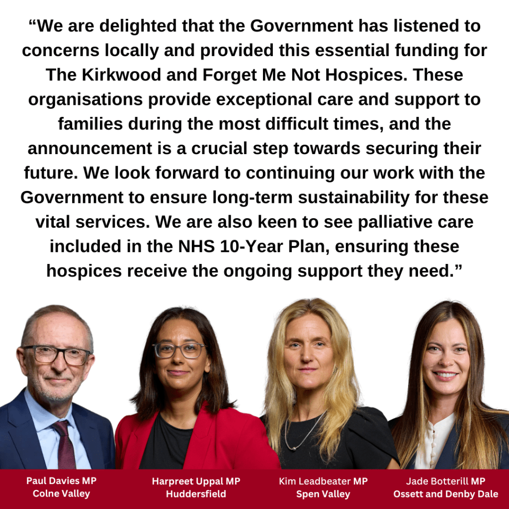 Local MPs Welcome Increased Funding for The Kirkwood and Forget Me Not&nbsp;Hospices