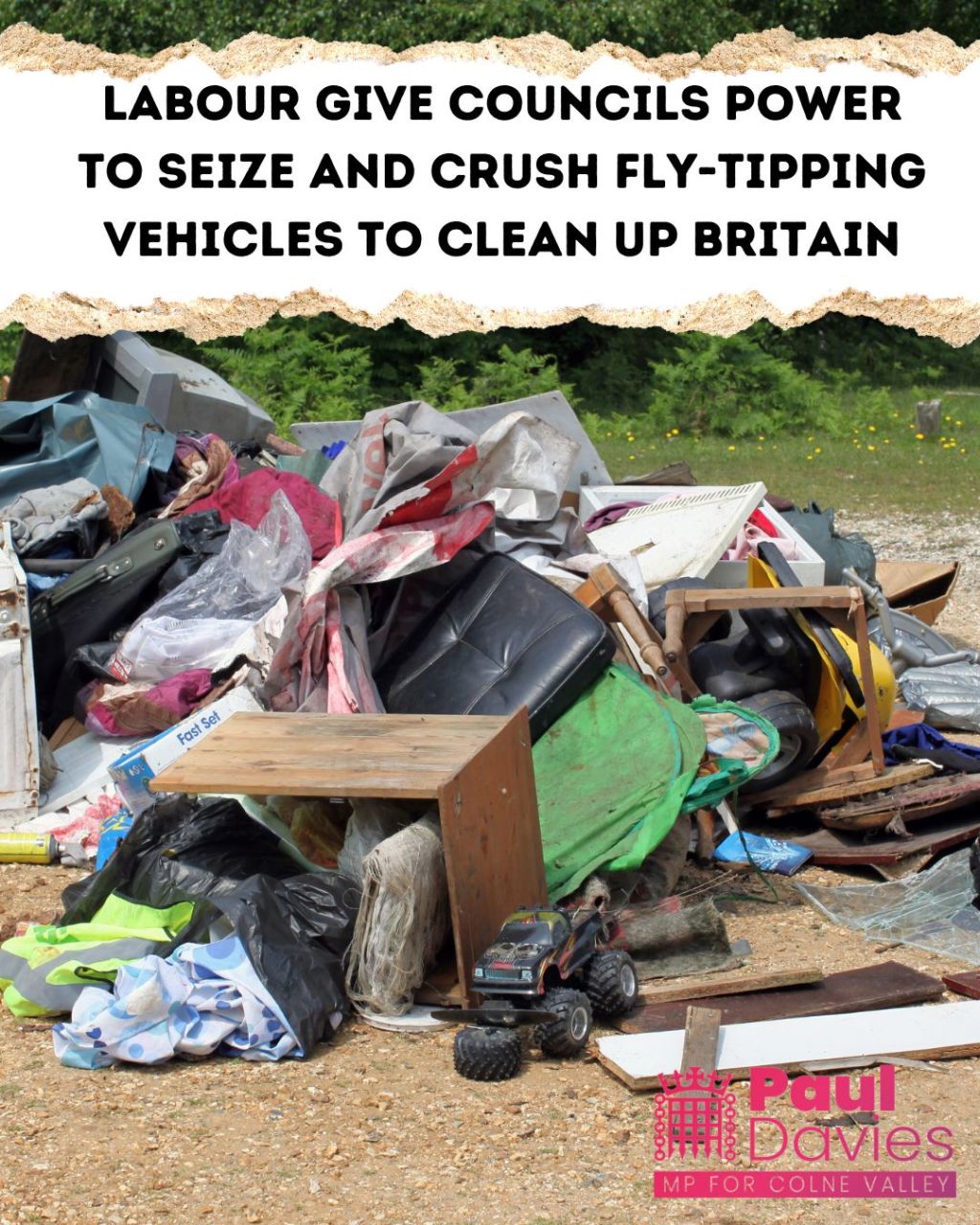Labour to seize and crush fly-tipping vehicles to clean up&nbsp;Britain